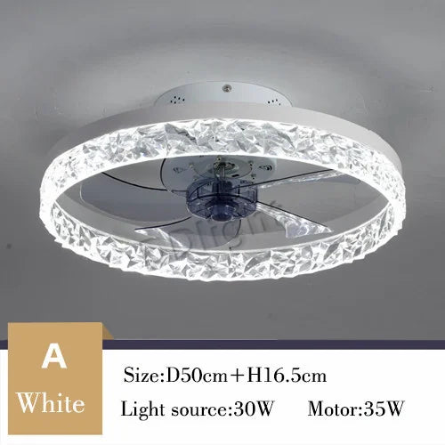 ventilateur lampe led télécommande moderne cristaux noir doré élégant fixations opaques