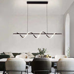 Suspension lumineuse moderne ornement ondulé or blanc noir moderne chambre salon