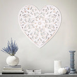 décorations murales ajourées bohèmes motifs floraux blanc cassé vases bougies fleurs ethniques shabby chic