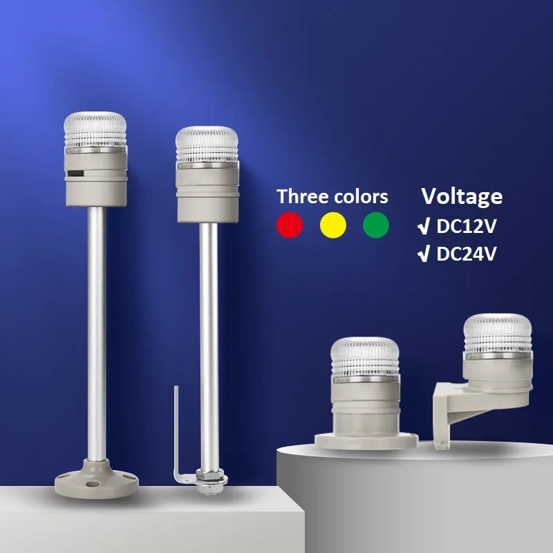 lampe led rouge verte jaune adhésive buzzer flashing 12v 24v transparente moderne