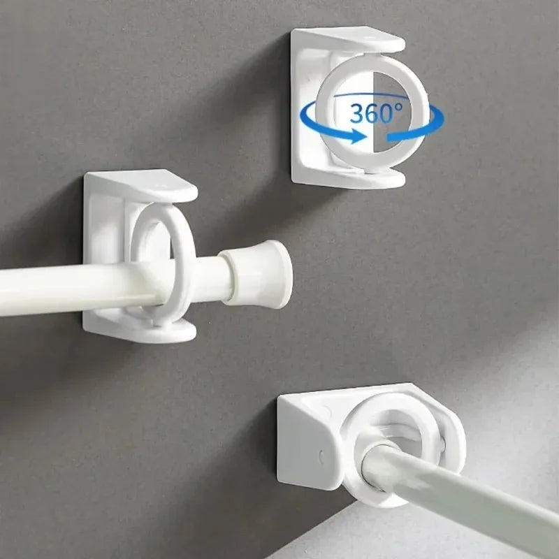supports tringle rideaux ajustables crochets pince 360° blanc moderne barres suspension porte serviettes texturées