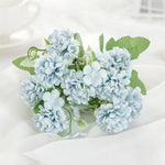bouquet hortensia artificielle soie blanche verte décoration mariage anniversaire intérieur moderne fixe ruban