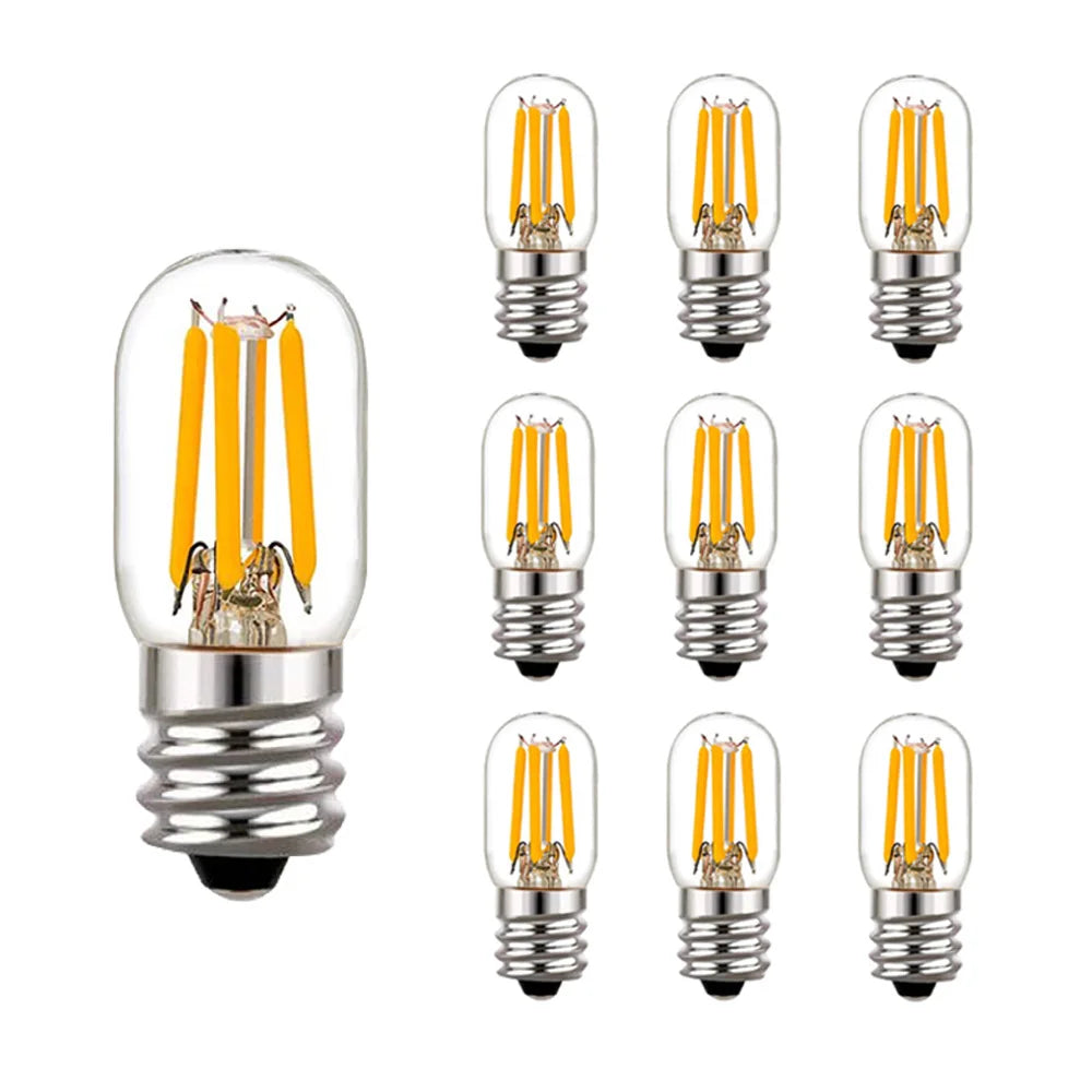 ampoules led filament doré transparentes e12 e14 2w 2200k classiques 360° 20000h salon refroidisseur