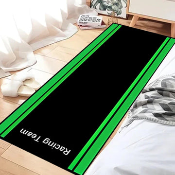 tapis sol garage moto sport noir blanc motif racing antidérapant imperméable intérieur maison