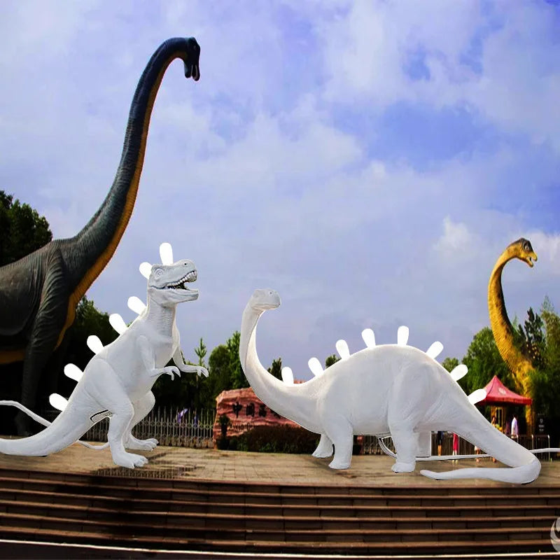 lampes table dinosaure brontosaurus rex led modernes résine filaments intégrés éclairage blanc