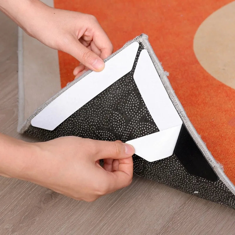 tapis gris moderne motifs adhésifs réutilisable pack pièces
