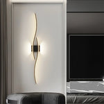 lampe murale moderne courbes élégantes noir doré blanc contemporaine 60cm 80cm