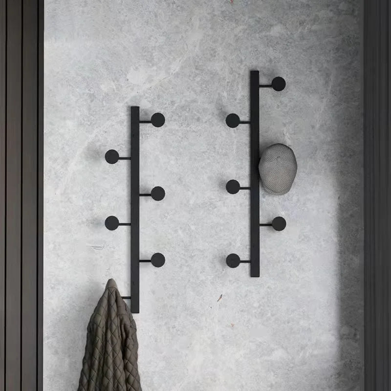 porte manteaux mural décoratif métal fer moderne noir blanc ornement vêtements salle bain minimaliste