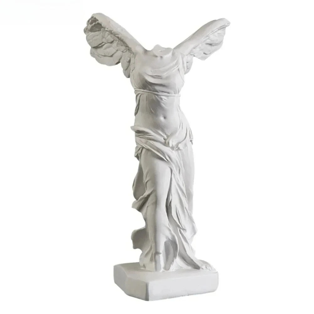 statue déesse victoire ange gréco romaine sculpture résine blanche décoration moderne antique