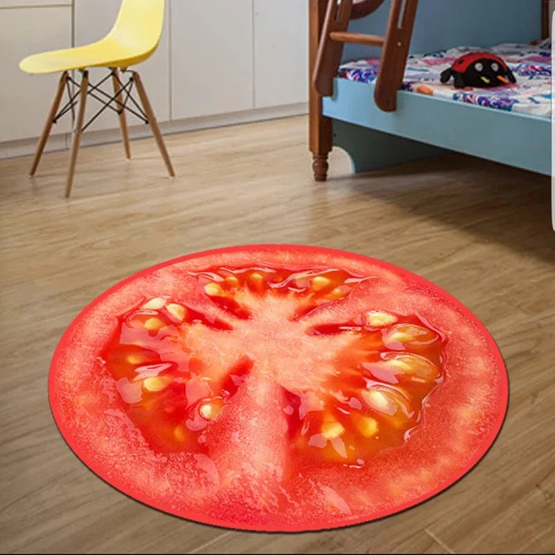tapis rond moderne fruits patchwork décoratif polypropylène 40x40cm 80x80cm 120x120cm salon chambreextérieur