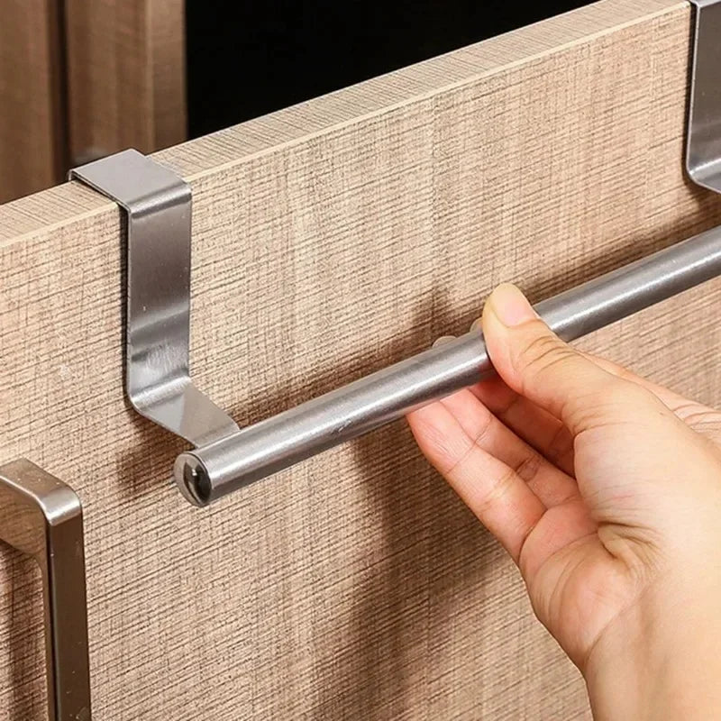 porte serviettes mural acier inoxydable clips fixation moderne 23cm 36cm lisse argenté sans perçage