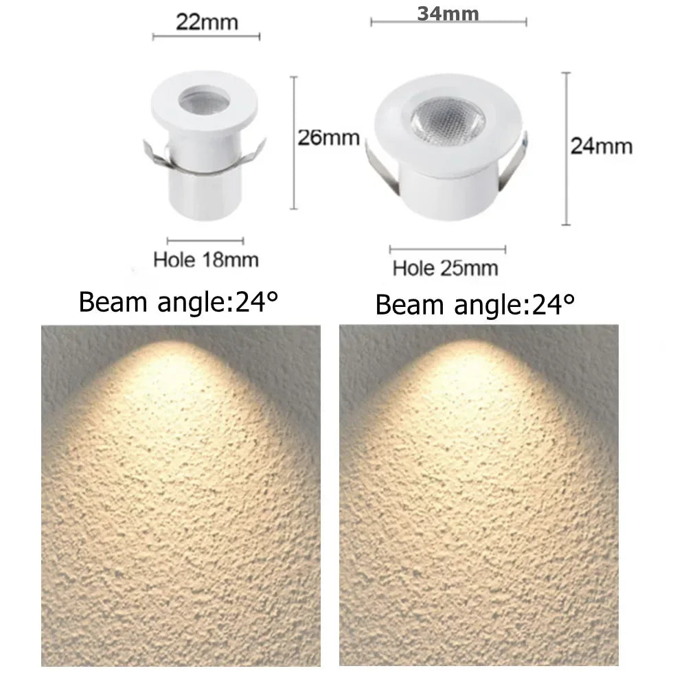 Spot LED 3W Blanc Or Noir Mat Moderne Éclairage Intérieur Commercial