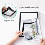 cadre photo magnétique noir moderne adhésif pvc rectangle souple réutilisable affichage décoration murale