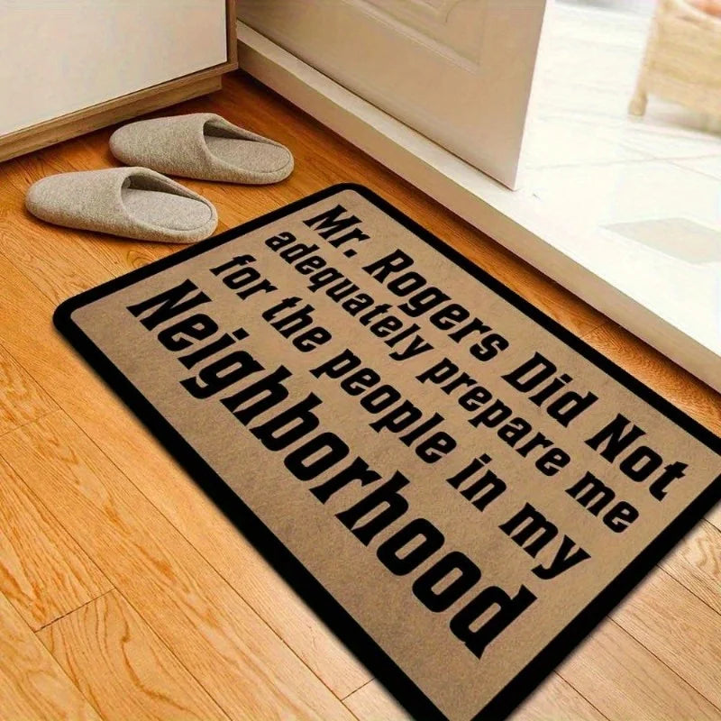 tapis d'entrée moderne bienvenidos marron clair lettres noires motif floral extérieur durable polyester
