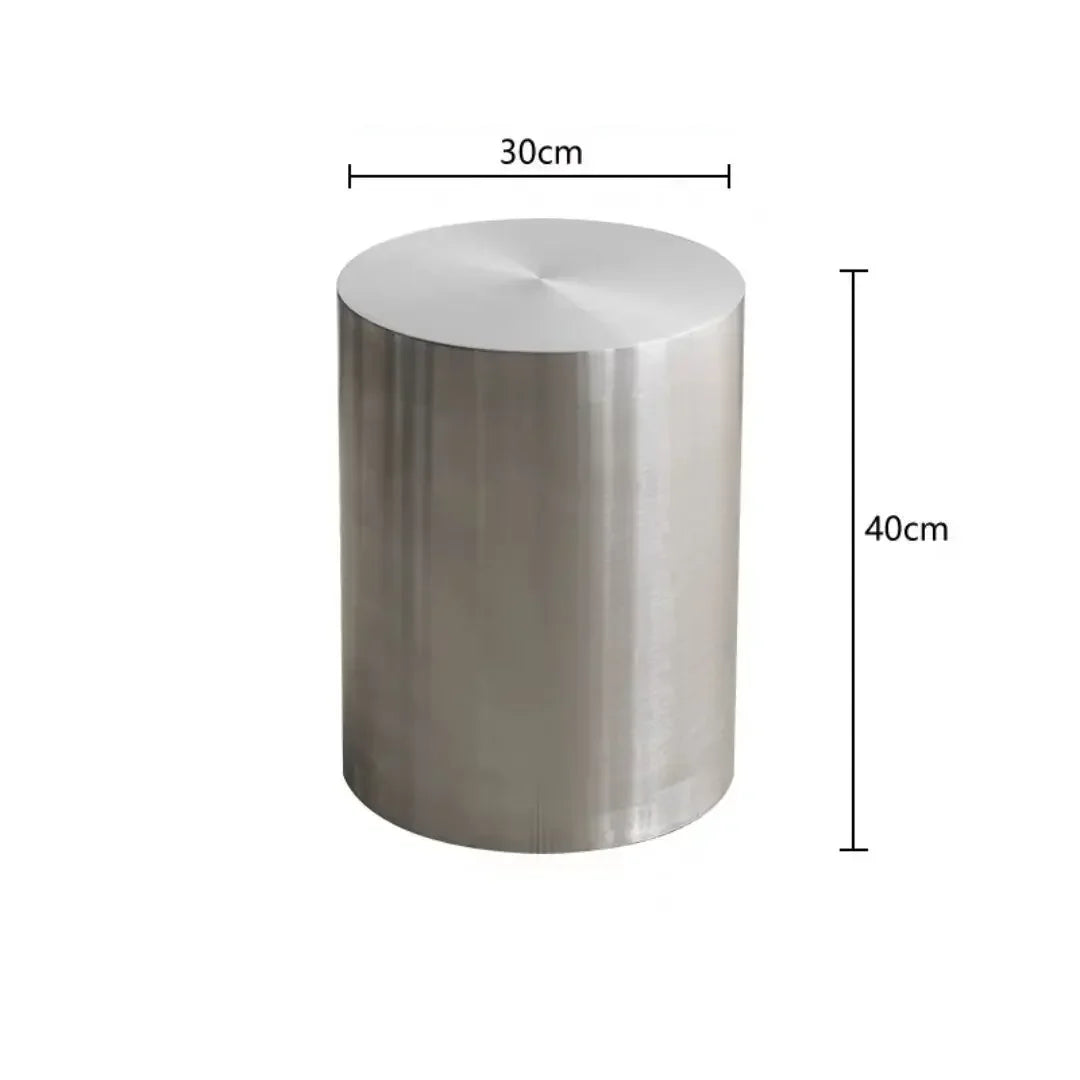 tabouret métal hexagonal moderne tabouret rond minimaliste meuble salon ottoman geometrique argenté gris