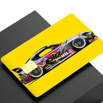 stickers carte crédit voiture sportive stylisée moderne waterproof réutilisable jaune fluo noir