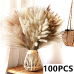 bouquet fleurs séchées pampas naturelles décoration maison anniversaire mariage rouges rustiques