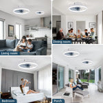 ventilateur led lumineuse moderne blanc rond télécommande fixe intelligent économique