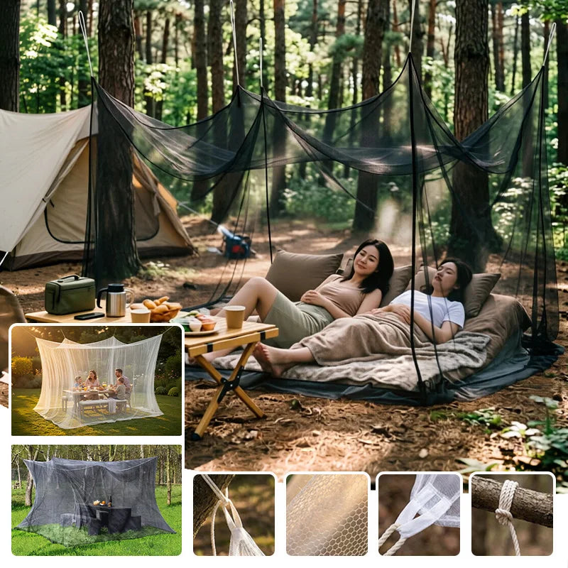 filet anti moustiques portable noir blanc maille fine extérieur camping voyage transparent moderne