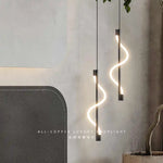 lampe suspension spirale moderne noir blanc doré élégante intérieur salon chambrehôtel