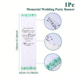 bannière mariage commémorative lettrage blanc vert bordure élégante clips decoration événement festive polyester