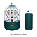 boîte bijoux rotative moderne vert foncé gris clair matériau plastique rangement bijoux adhésif boucles