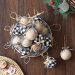 Décoration de Noël en tissu tissé motif carreaux