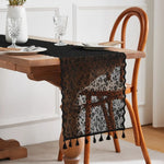 nappe table dentelle florale transparente noir blanche beige décoration champêtre vintage assises dîner réception