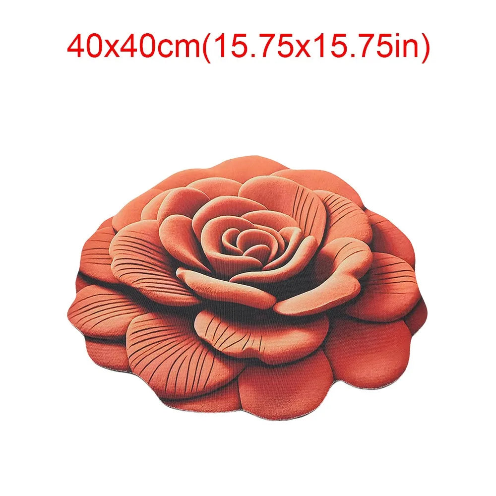 tapis fleur rose relief moderne polypropylène maison chambre rouges bleus verts violets noirs blancs