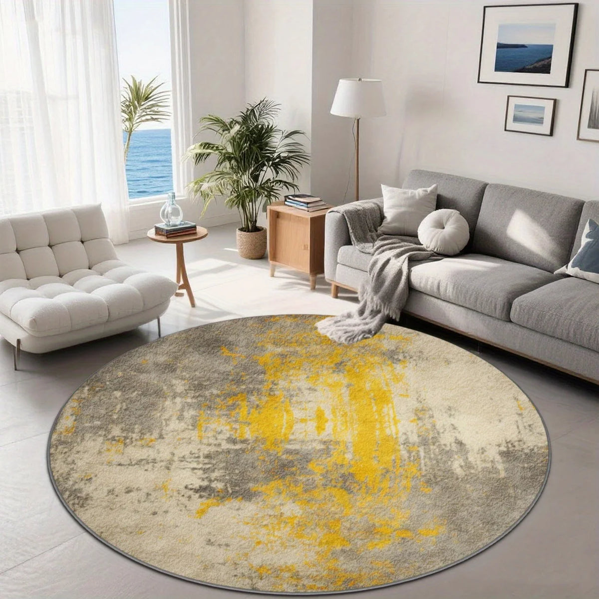 tapis rond multicolore motif tortue moderne abstrait 80x80cm 120x120cm salon chambre decoration exterieur polyester