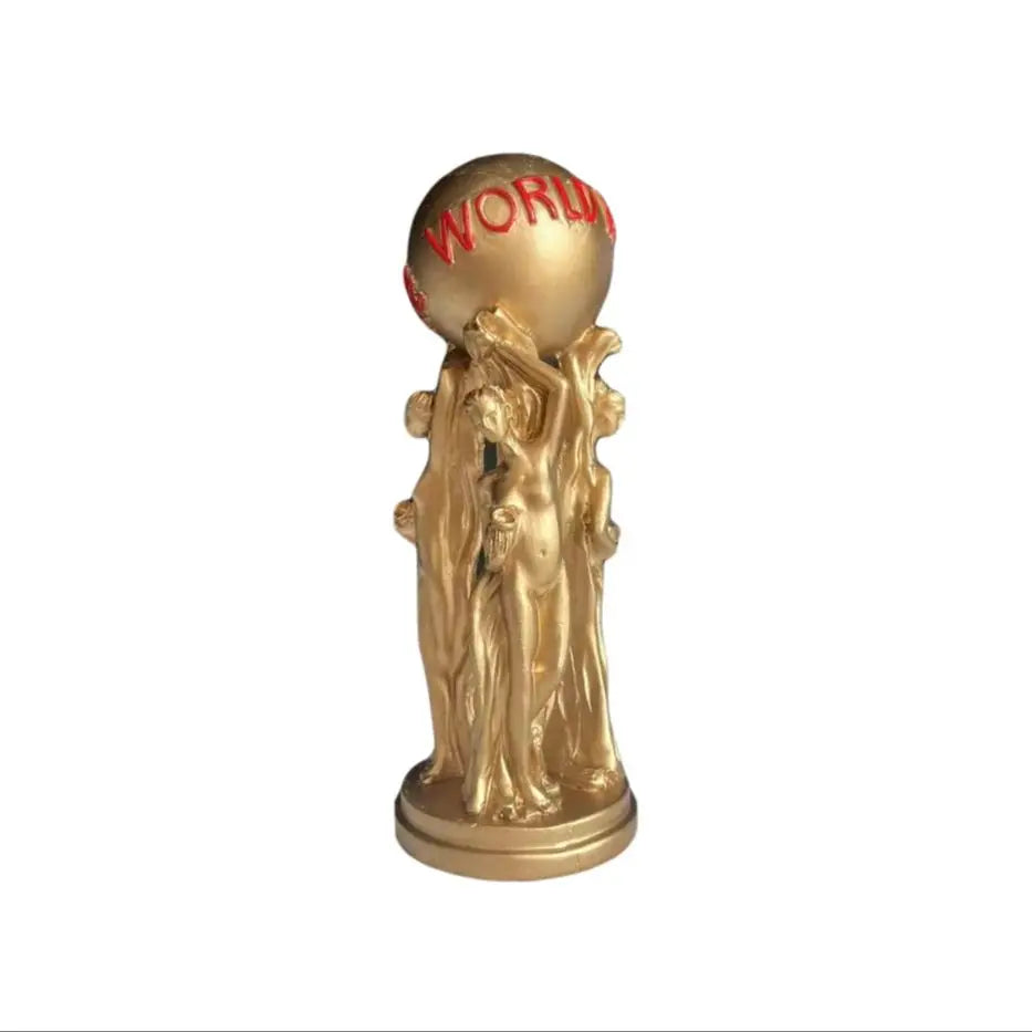 statue or personnages globe terre résine sculpture classique décoration maison vintage