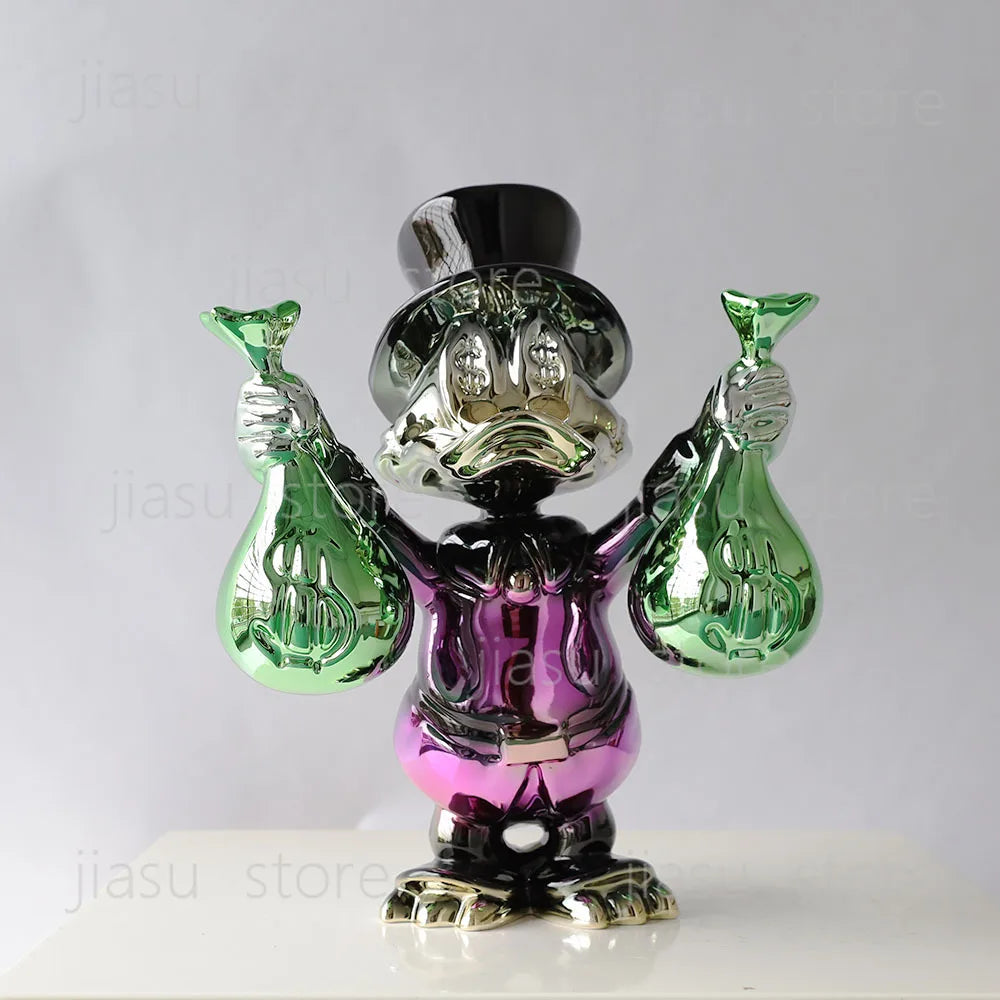 statues articulées détaillées sacs mains sac chapeau costume chaussures dorées rouges noirs vertes