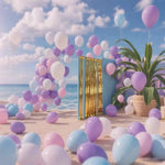 rideau festif rayures vert rouge violet bleu moderne clips guirlande anniversaire mariage festive