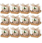 bougies poser blanc motif papier kraft fleurs blanches étiquette cœur rustique mariage remerciement 12