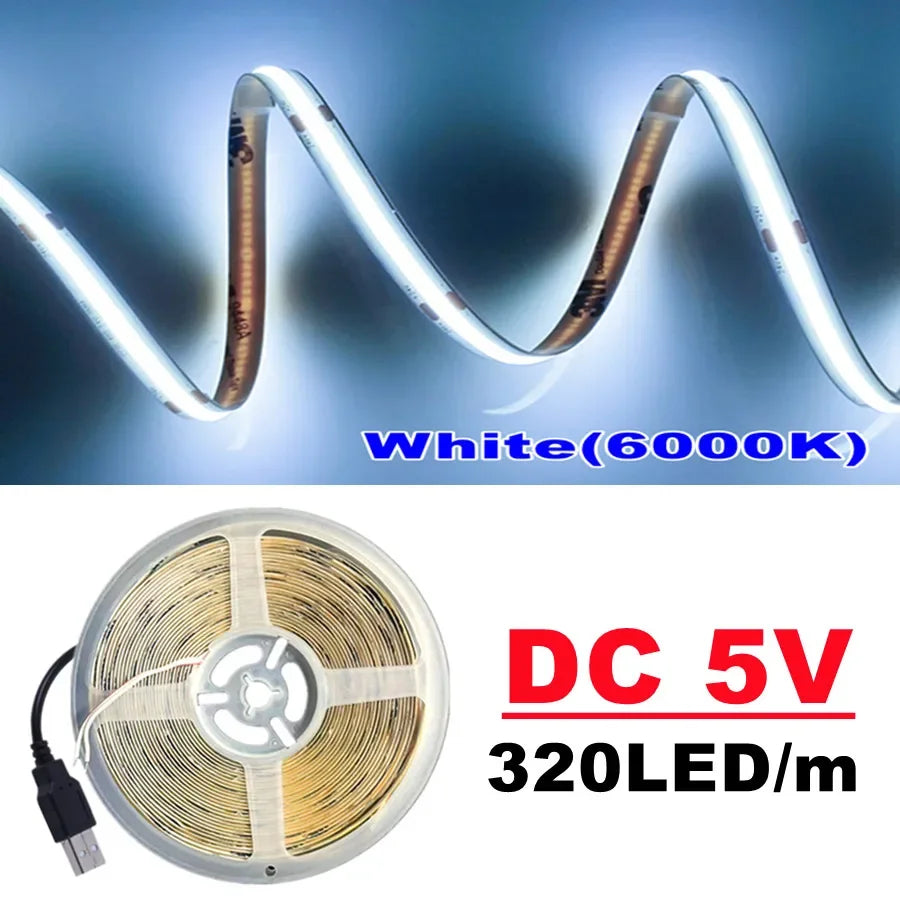 ruban led flexible blanc 320leds/m 3000k 4500k 6500k adhésif moderne haute densité