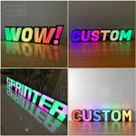 lettres lumineuses personnalisables 3D couleur rouge orange jaune vert bleu violet lettres relief opaques