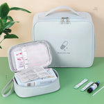 sac médicaments portable bleu clair rose gris réutilisable moderne pratique
