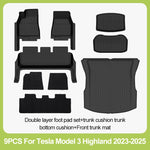 tapis sol voiture tesla model noir rayures horizontales moderne clips protection pieds
