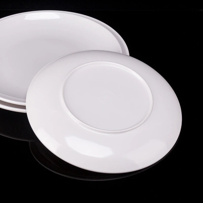 assiettes blanches rondes opaques modernes plastique 10 11 12 14 pouces