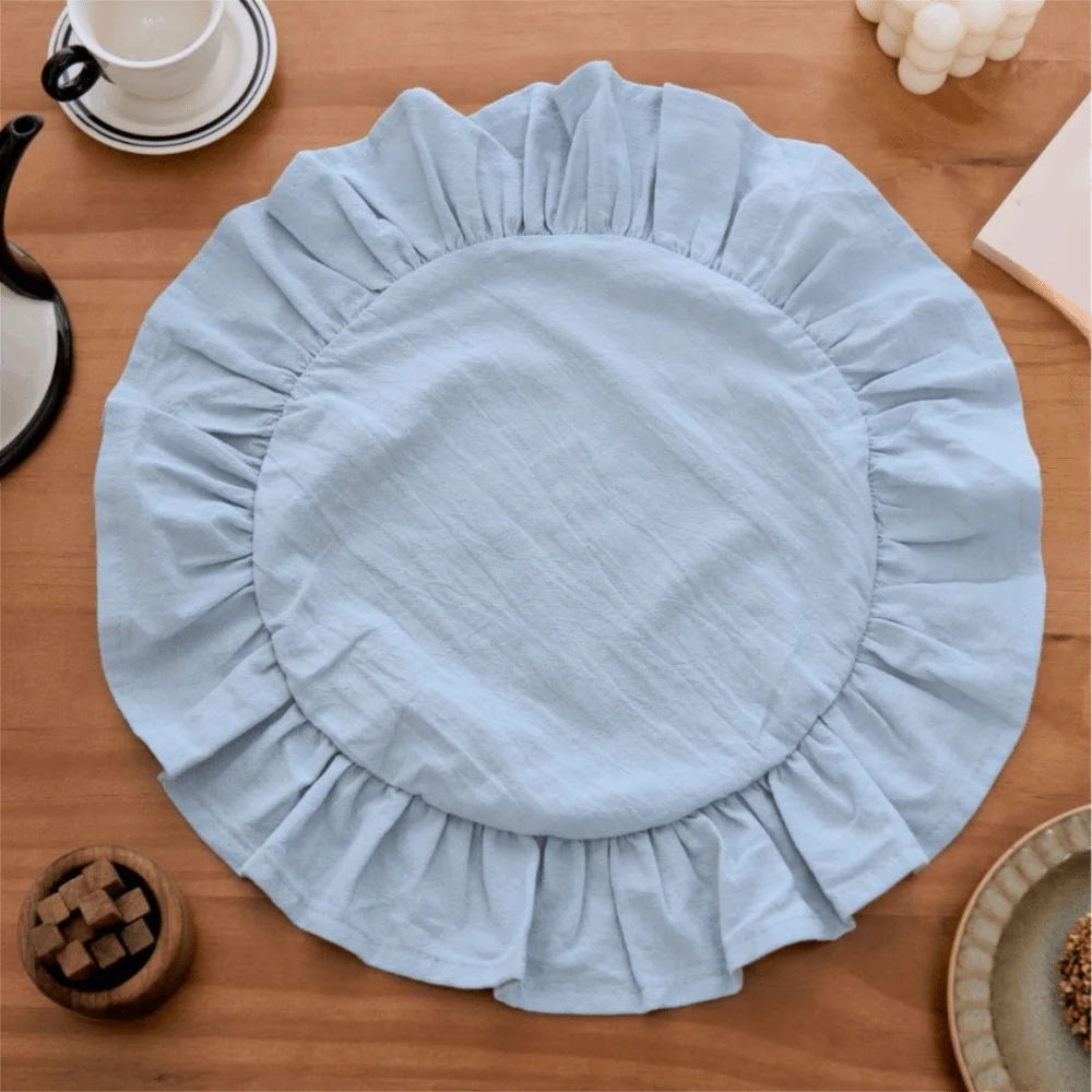 serviette table décorative volants jaune rose vert bleu beige blanc opaquemax