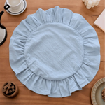 serviette table décorative volants jaune rose vert bleu beige blanc opaquemax