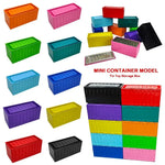 boîte rangement classique conteneur métal rectangle couleurs noir rouge bleu violet jaune rayures horizontales