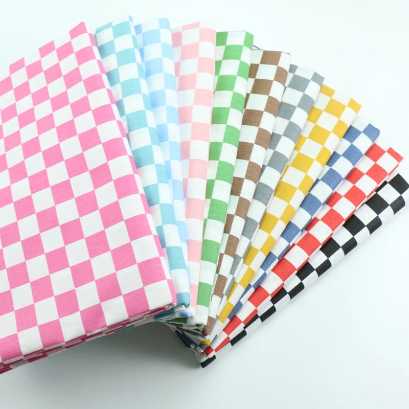 tissu coton carreaux multicolores moderne protection uv respectueux environnement 160cm large