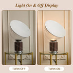 lampe table moderne verre transparent blanc base métal chambre coucher