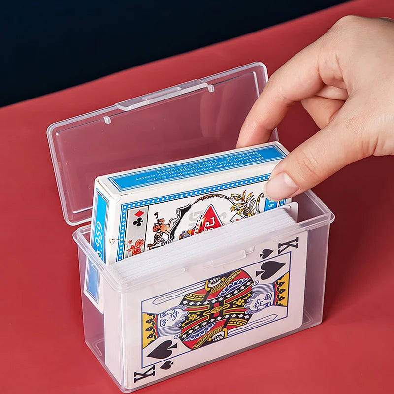 boîtes rangement cartes jouer transparentes classiques poignée intégrée organisation tiroirs bijoux compactes économiques espaces