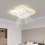 plafonnier led moderne blanc ventilateur télécommande lumière circulaire contemporain