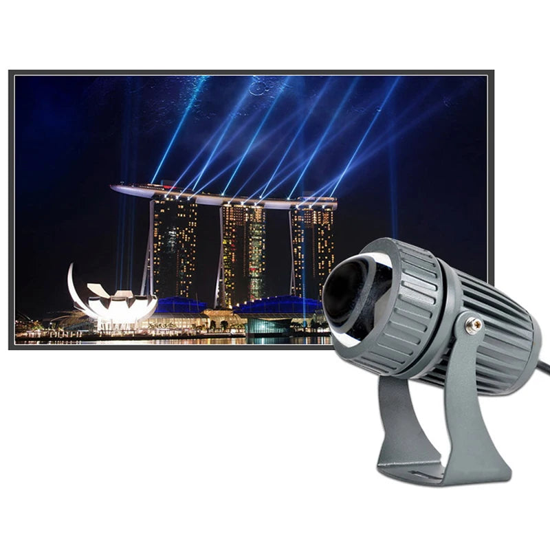 projecteur led extérieur gris moderne étanche jardin mur paysage faisceau étroit aluminium