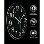 horloge murale moderne aiguille noir vert luminescent points decoration mdf chambre coucher