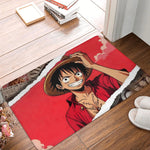 tapis sol antidérapant one piece zoro épées croisées moderne vert noir blanc