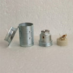 support lampe vintage E14 or argent anneau finement gravé base lampe vis